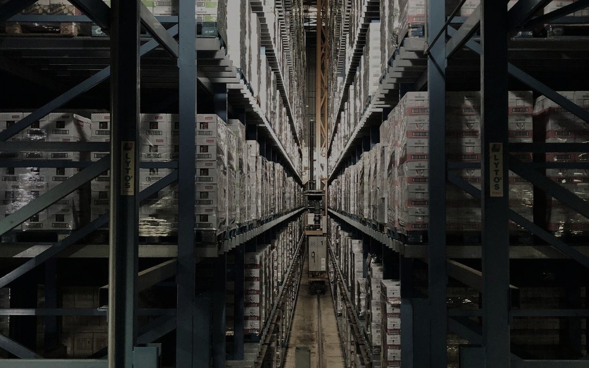Warehouse racking aisle